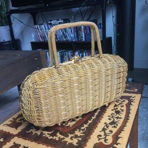 Gold woven-metal handbag